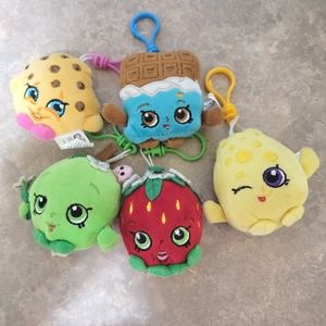 Shopkins plush 5 sets keychains